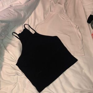 Two halter tops.